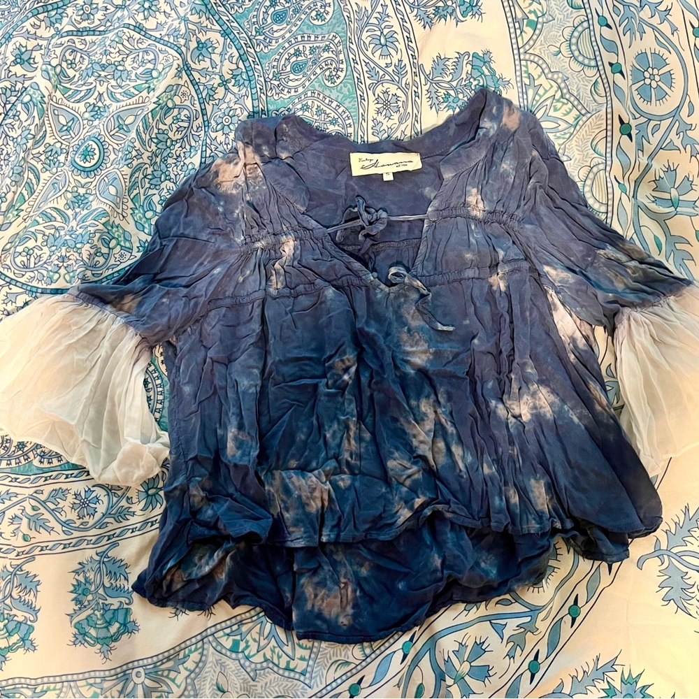 Vintage Havana Blue Tie Dye Top